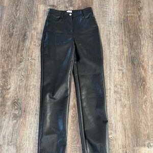 Black Aritzia Melina Leather Pants